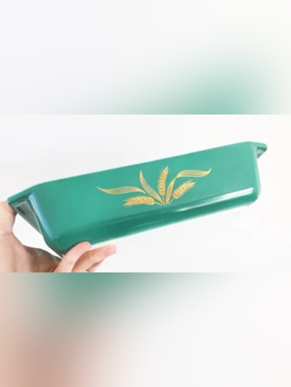 RARE Vintage Pyrex 1960 Green Wheat  casserole space Saver Dish 575-B
